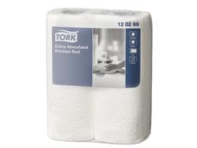 Tork extra saugfähige Küchenrolle 2-lagig, geprägt, 64 Blatt, 24 x 23 cm