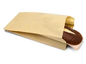 Seitenfaltenbeutel Pergamentersatz braun fettdicht, 40 gm2, PB1, 12 x 6 x 25 cm,