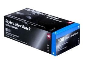 Handschuhe Latex schwarz Grösse L puderfrei,unsteril, Länge 24cm