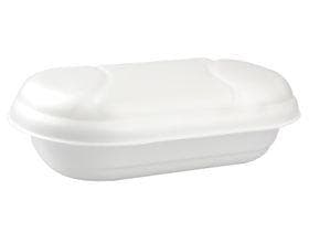 750 ml, Behälter mit Deckel für Eiscrème geschäumt, weiss, 252x147x75 mm