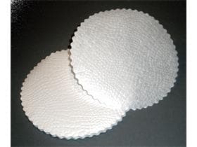 Plattenpapiere Kroko 40 gm2, ø 27 cm rund, weiss, mit gewelltem Rand