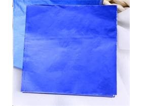 Aluminiumfolie 15 my, silber/blau 120 x 80 mm, weich, glatt