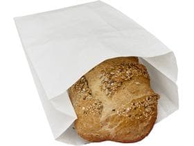 Brotbeutel 0.5 kg rund, 20 x 7 x 32 cm, gebl. Kraft 40 gm2, weiss, unbedruckt