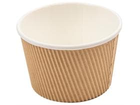 Suppebenhälter aus Karton, 500 ml, aussen braun, innen weiss, doppelwandig