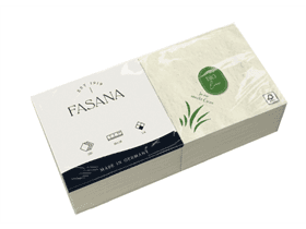 Zelltuchserviette mit Grasanteil 2-lagig 24 x 24 cm, 1/4 Falz, 100% recycelbar