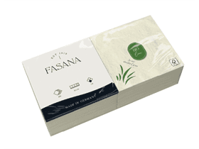 Zelltuchserviette mit Grasanteil 2-lagig 33 x 33 cm, 1/4 Falz, 100% recycelbar