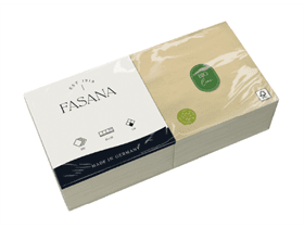 Zelltuchserviette ungebleicht 2-lagig 33 x 33 cm, 1/4 Falz, 100% recycelbar