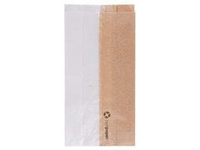 Sichtstreifenbeutel "Fifty-Fifty", aus braunem Kraftpapier, 12 x 6 x 23 cm,