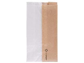 Sichtstreifenbeutel "Fifty-Fifty", aus braunem Kraftpapier, 14 x 8 x 26 cm,