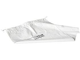 Wäschesack Plastik mit Nylonkordel weiss, For your Comfort mit Feld für