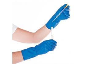 Latex-Chemikalienschutzhandschuhe, blau Grösse XL, puderfrei, "HIGH RISK"