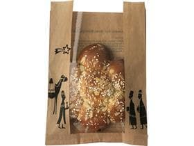 Sichtstreifenbeutel mit mittigem Fenster Kraft braun Natur, 22 x 7 x 35 cm,