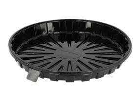 Kuchen- und Tortenplatte aus rPET/PET schwarz, rund Ø 255 mm (innen), H: 20 mm
