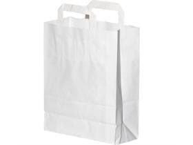 Papiertragetaschen weiss 70 gm2, unbedruckt, 220 + 110 x 280 mm, mit