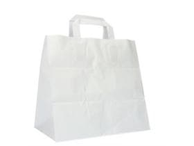 Papiertragetaschen weiss 70 gm2 unbedruckt, 260 x 175 x 245 mm, mit