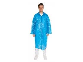 Besucherkittel PE 20 my, 120 cm lang blau, wasserdicht,