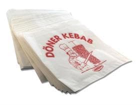 Döner-Beutel 16 x 16 cm, gebleicht Pergamentersatz 40 gm2 KIT 5/6 fettdicht