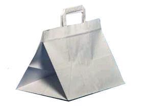 Papiertragetaschen Konditorei, weiss 100 gm², 360 + 310 x 360 mm, mit