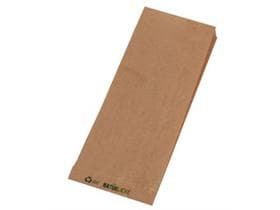 Seitenfaltenbeutel aus braunem Kraft- papier enggerippt, 10 x 5 x 22 cm,