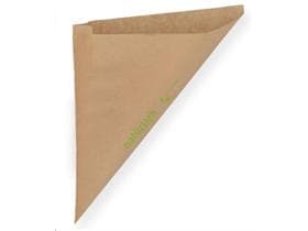 Pommestüte aus braunem Pergament- ersatz, fettdicht, 21 cm, 200 g, ohne