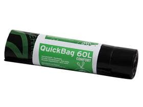 Abfallsäcke Quick-Bag 60 Lt. OKS, grau 580 x 860 + 60 mm, mit Zugband, 56 my