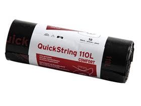 Abfallsäcke 110 Lt. schwarz, OKS, 50 µ 355/345 x 1100 mm, mit Verschlussband,