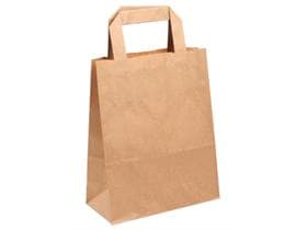 Papiertragetaschen aus braunem Natron Kraft 80 gm2, 32 + 12 x 40 cm,unbedruckt