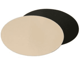 Goldkartonscheiben ø 30 cm rund, Rückseite schwarz