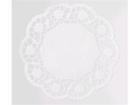 Decoretten / Tassendeckchen ROSE  ø 10 cm rund, hochweiss