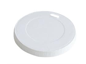 Deckel aus Pappe, Ø 90 mm, weiss, mit Trinköffnung, unbeschichtet, passend