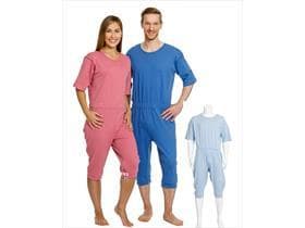 Pflegeoverall mit Bein-Reissverschluss Grösse L, hellblau, waschbar bis zu 60°C