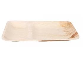 Palmblatt Teller rechteckig, 2-teilig, 27.5 x 17.5 cm, Höhe 2.5 cm