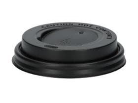 Deckel aus Kunststoff mit Trinköffnung, schwarz,  Ø 80 mm