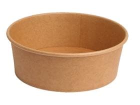 Salat-/Menüschale, Kraftkarton braun rund, ø 150 mm, Höhe 50 mm, 500 ml,