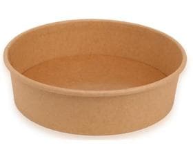 Salat-/Menüschale, Kraftkarton braun rund, ø 185 mm, Höhe 50 mm, 850 ml,