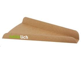 Pizza-Snack Unterlage, dreieckig, Kraft braun, 19 x 19 x 2 cm, beschichtet