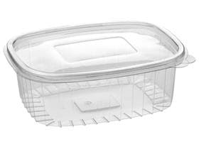 Salatschalen 1500 ml eckig, PET glasklar mit anhängendem Deckel