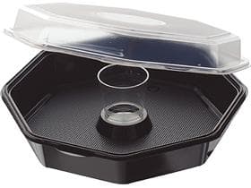 Salatschalen 400 ml aus PS, mit anhängendem Deckel und Dressingglas 65ml