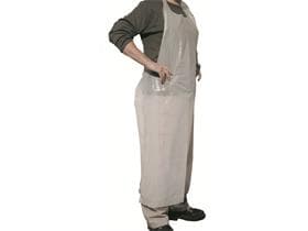 Einweg-Plastikschürzen 120 x75 cm weiss, wasserdicht, 35 my