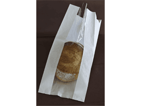 Sichtstreifenbeutel gebl. Kraft 35 gm2, 22 x 10 x 51 cm, Sichtfenster mittig,