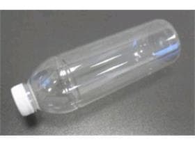 PET-Getränkeflaschen, Inhalt 1000 ml, Flachboden, transparent, mit weissem