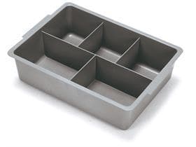 Ablageschale 120 mm tief mit F acheinteilung, grau