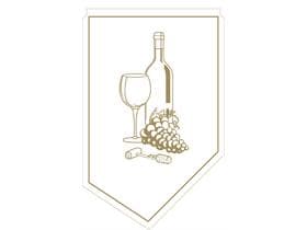 Weinmanschette "Glas mit Weinflasche" gold