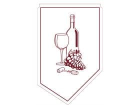 Weinmanschette "Glas mit Weinflasche" transparent