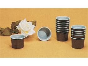 Soufflé Becher, aussen braun, innen weiss, ø 72.5/56 mm, Höhe 54 mm