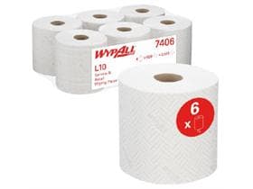 Putztuchrollen Wypall L10 weiss 1-lagig 18.3 x 38 cm, 100% Zellstoff, 500 Tücher