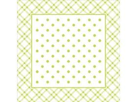 Dessous de verre en papier ouate + feuille, 95x95mm, "ANTONIA" citron vert