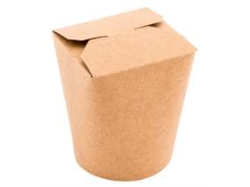 Food Box rund aus braunem Kraft- karton, 650 ml, PE-beschichtet,