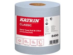 Putztuchrollen Katrin Classic M2, blau laminated, 2-lagig, 19 x 30 cm,