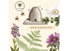 Servietten Airlaid, 40 x 40 cm, 1/4 Falz, Bee-Keeping